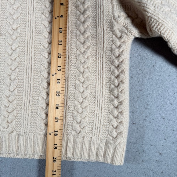 Vintage Banana Republic Cream Cable Knit Turtleneck Sweater Lambswool Size S - Picture 6 of 12